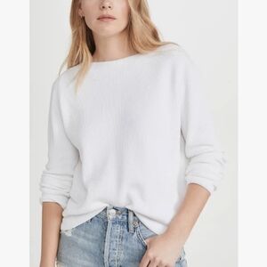 Vince Boatneck White Cotton Sweater, Medium